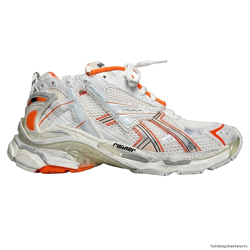Balenciaga retro orange and white sneakers