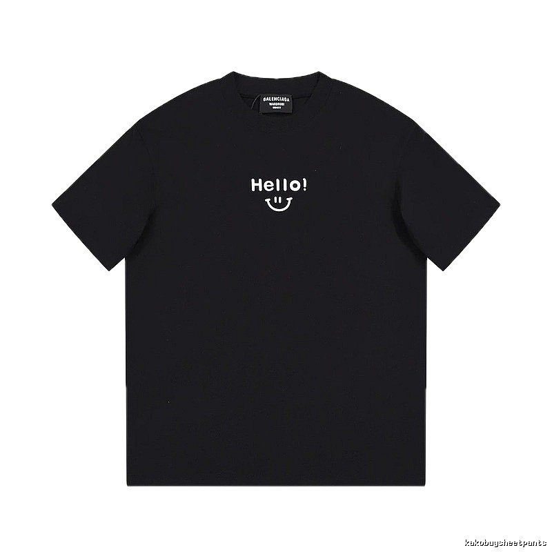 Balenciaga Smiley Print Street Style Black T-Shirt