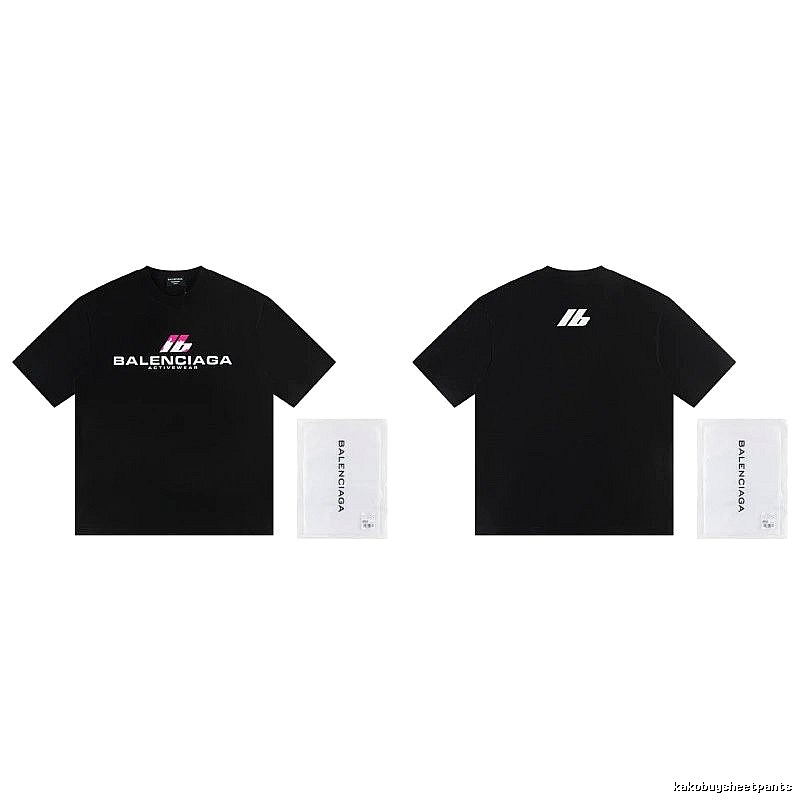 Balenciaga Sport Collection Edgy Cool Style Black Short-sleeve T-shirt