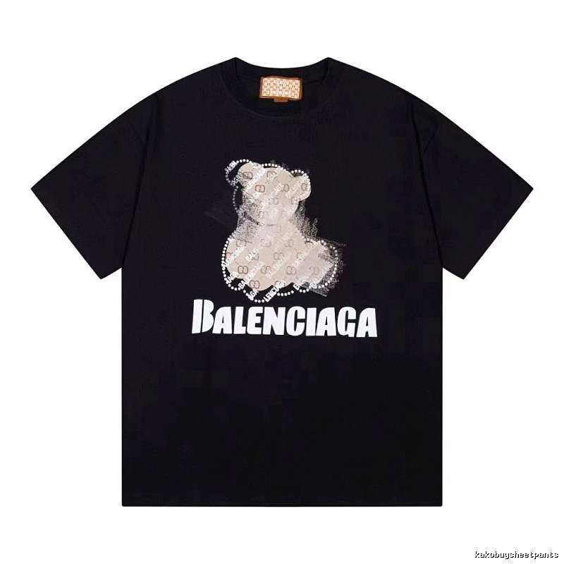 Balenciaga Trendy Black T-Shirt with Bear Print