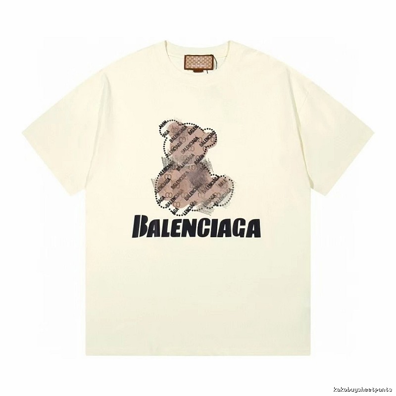 Balenciaga Trendy Off-white T-shirt with Bear Print