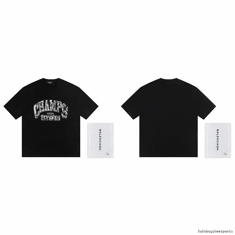 Balenciaga Vintage-style Printed Black T-Shirt