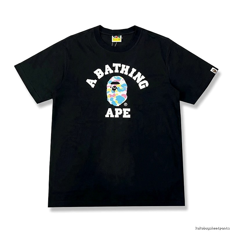 Bape Ape Camouflage Style Black T-shirt