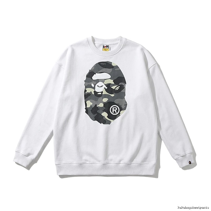 Bape Camouflage Ape Face White Sweatshirt