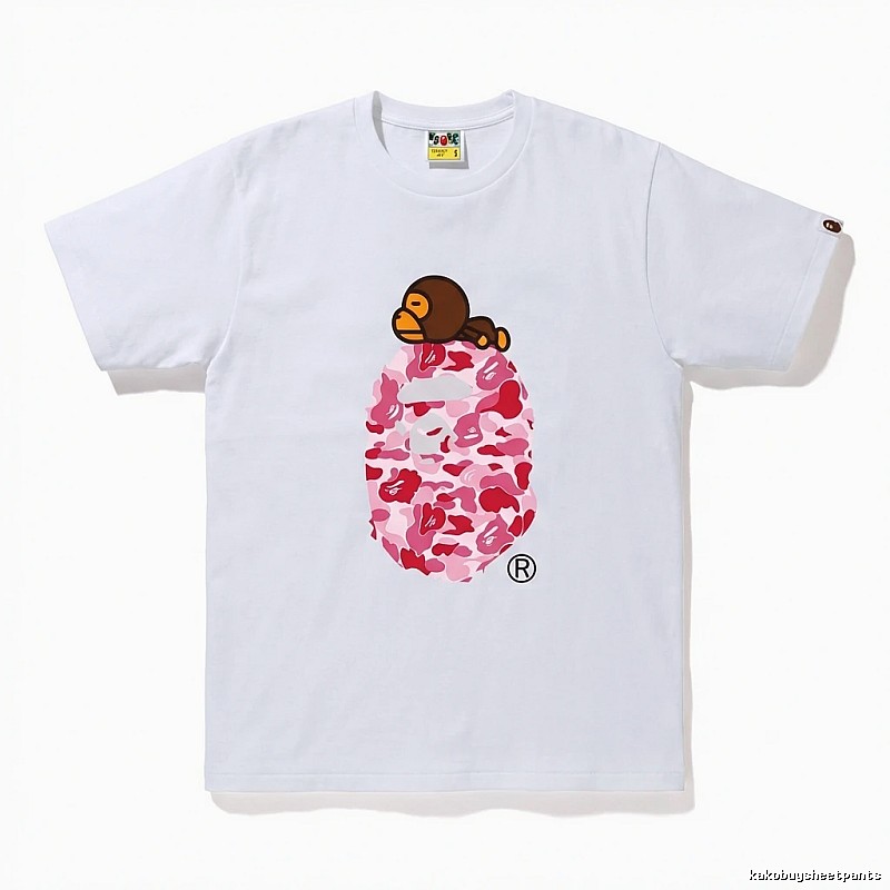 Bape camouflage cartoon-style white T-shirt