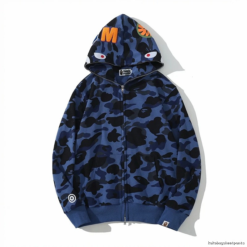 Bape camouflage-style blue sweatshirt