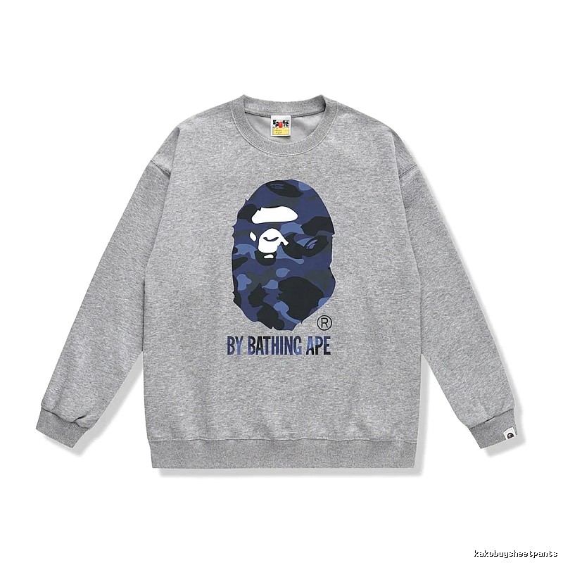 Bape camouflage-style gray sweatshirt