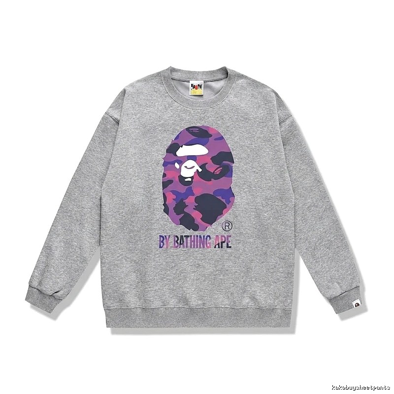 Bape camouflage-style grey sweatshirt