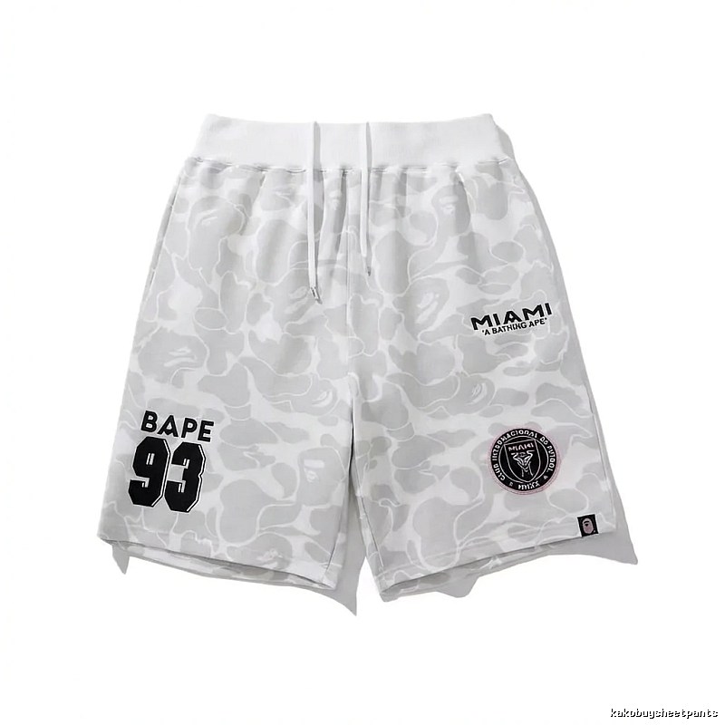 Bape camouflage style white shorts
