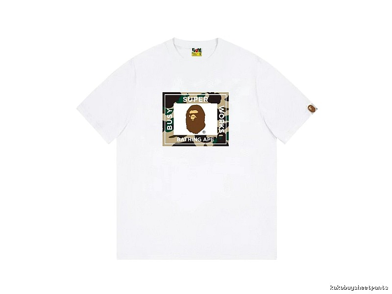 Bape camouflage-style white T-shirt