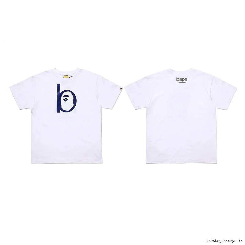 Bape letter trendy white T-shirt