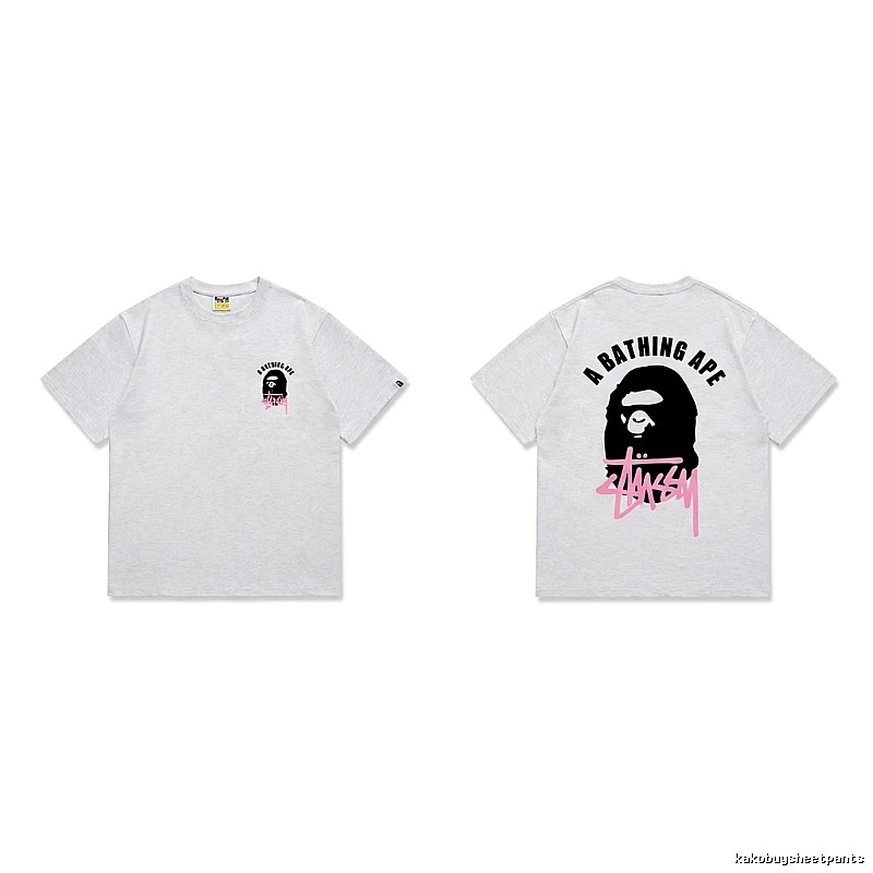 Bape Pink Trendy and Cool Short-sleeve Shirt