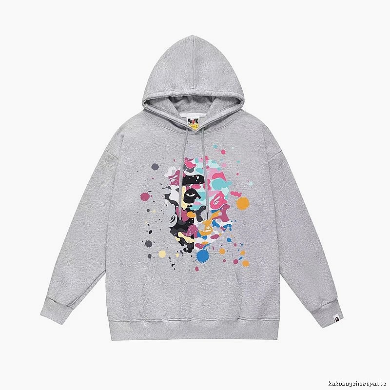 Bape splatter - ink style grey hoodie