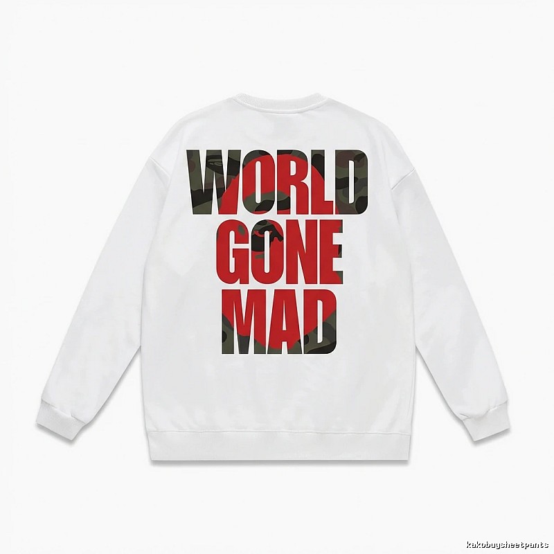 Bape World Gone Mad White Sweatshirt