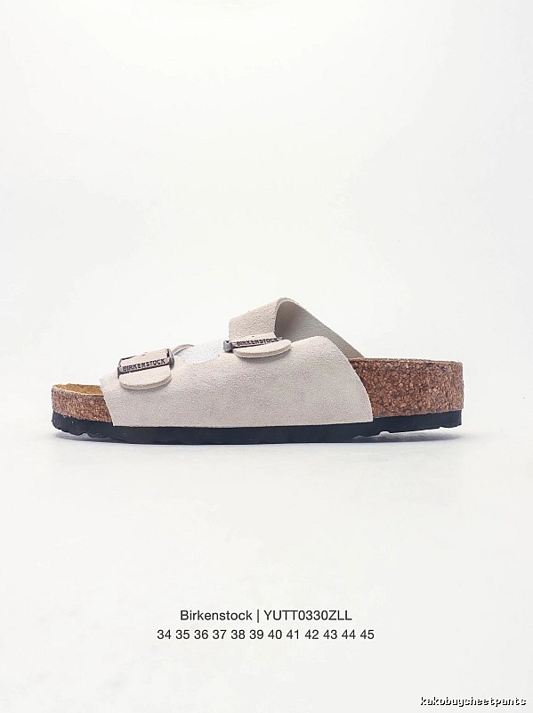Birkenstock Double Buckle Casual Off-White Slide Sandals
