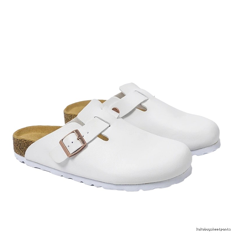 BIRKENSTOCK minimalist style white mule shoes