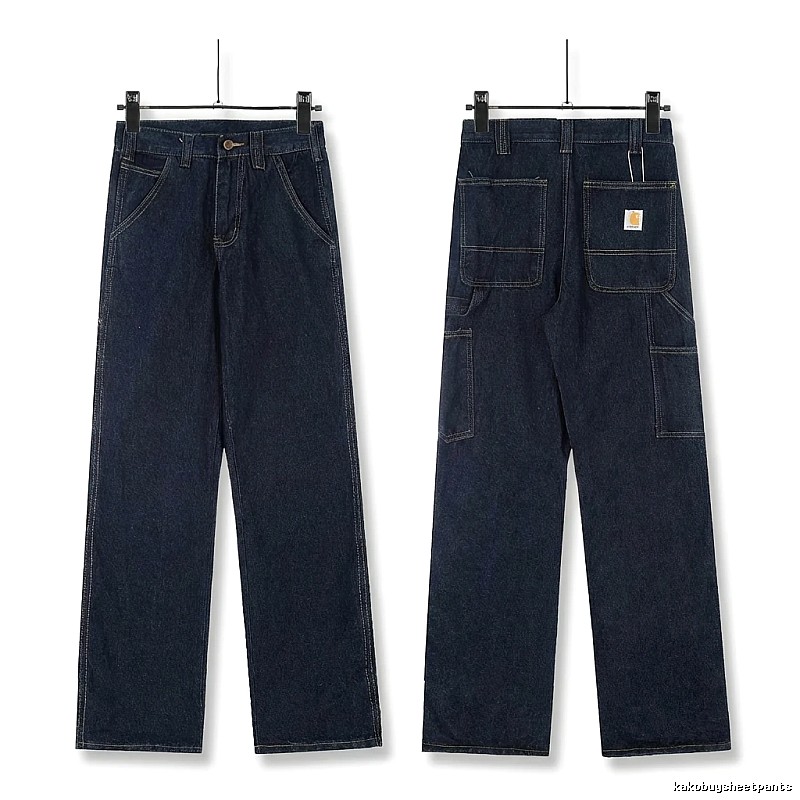 Carhartt workwear style dark blue jeans