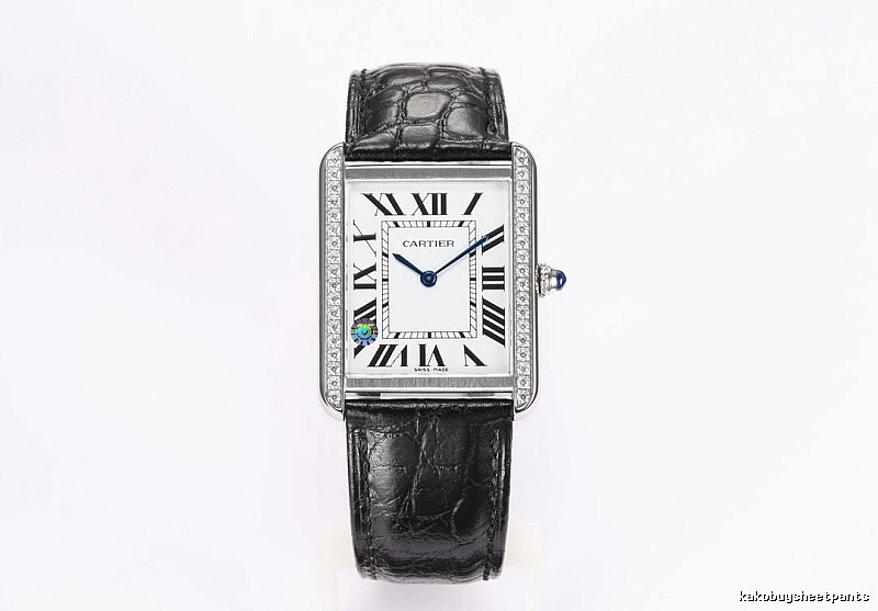 Cartier Tank-Style Dress Watch Travel Edit in Silver And Black