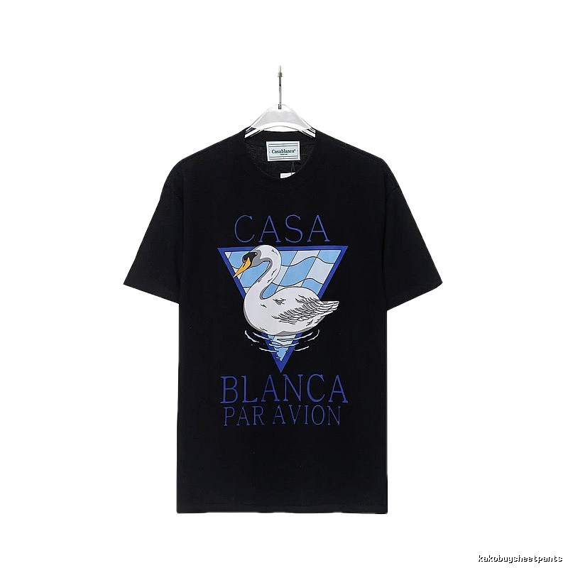 Casablanca black T-shirt with swan print