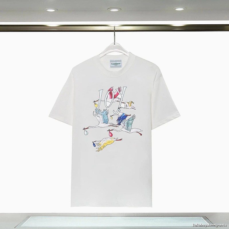 Casablanca Crane Print Wind White T-shirt