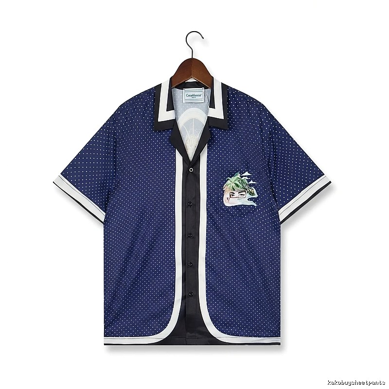Casablanca polka dot retro blue shirt