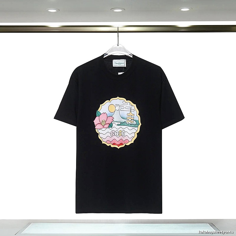 Casablanca Print Retro Style Black T-shirt