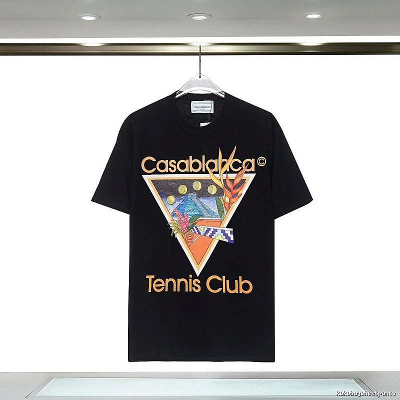 Casablanca Printed Trendy Brand Black T-shirt