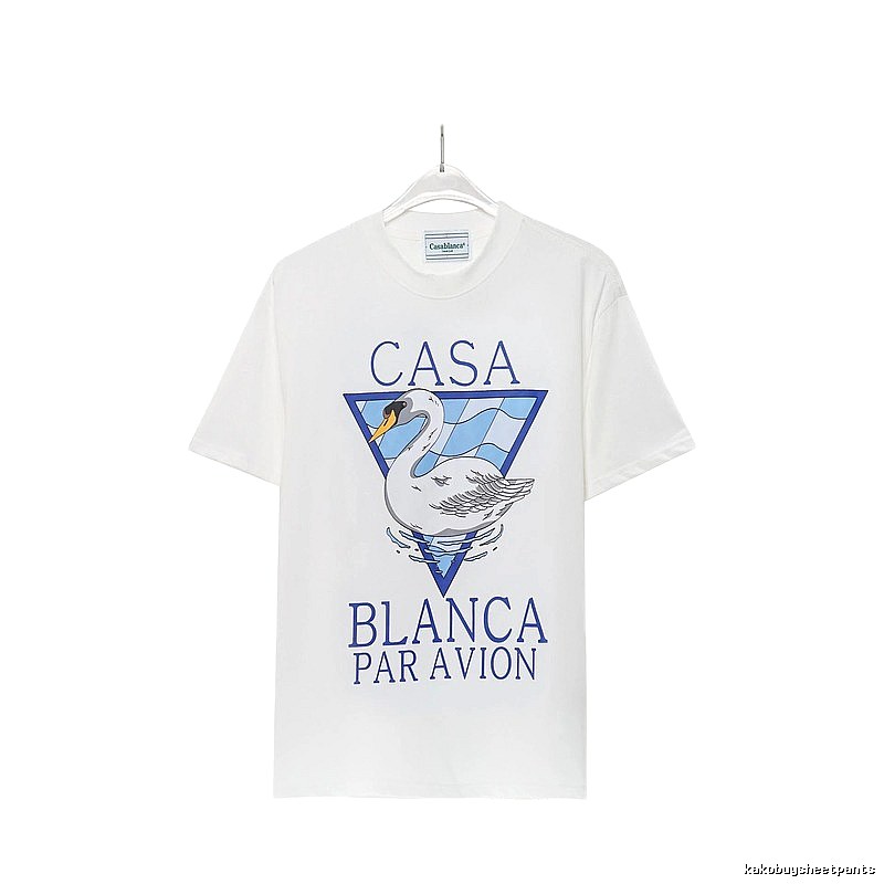 Casablanca Swan Print White T-shirt