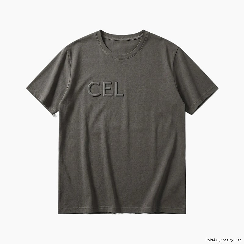 CELINE minimalist style dark gray T-shirt