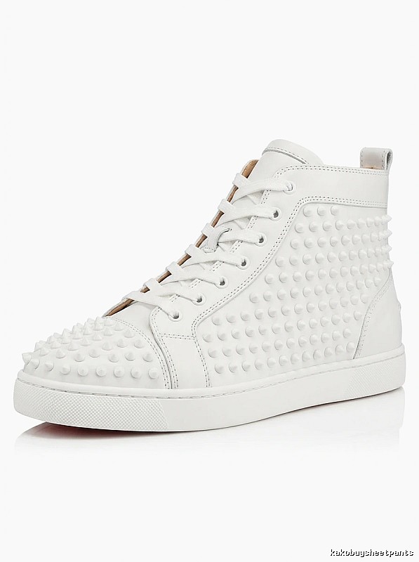 Christian Louboutin rivet trendy and cool white shoes