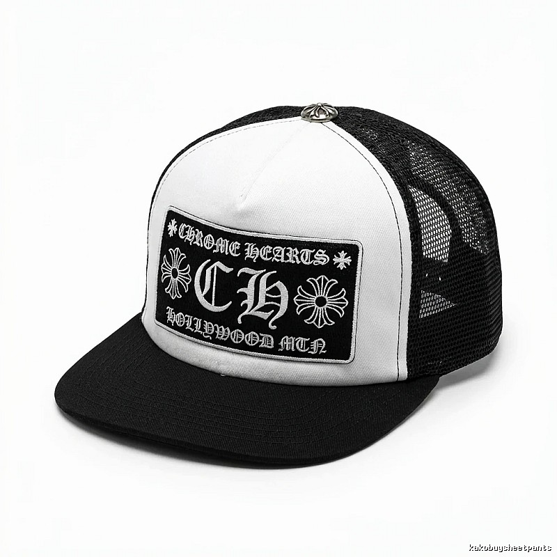 Chrome Hearts Black and White Trendy and Cool Wind Cap