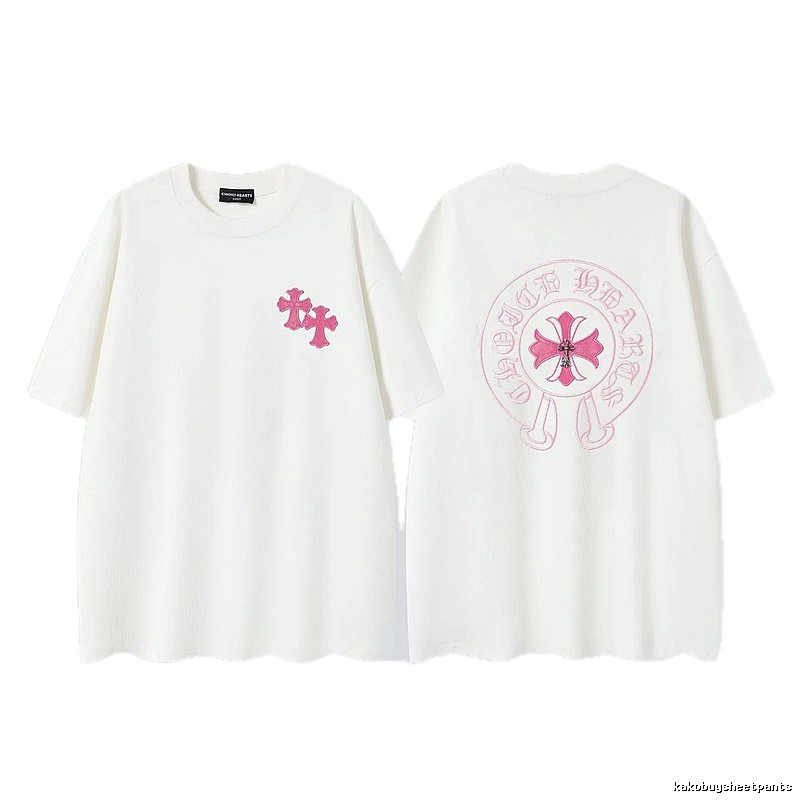 Chrome Hearts Cross Embroidered Street Style Off-White T-Shirt