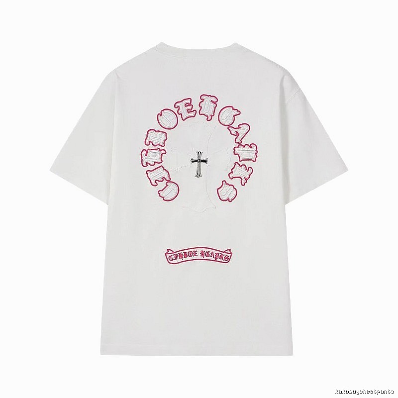 Chrome Hearts Cross Embroidered Street Style White T-Shirt