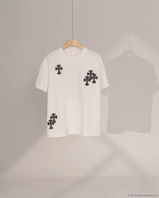 Chrome Hearts Cross Patch Street Style White T-Shirt