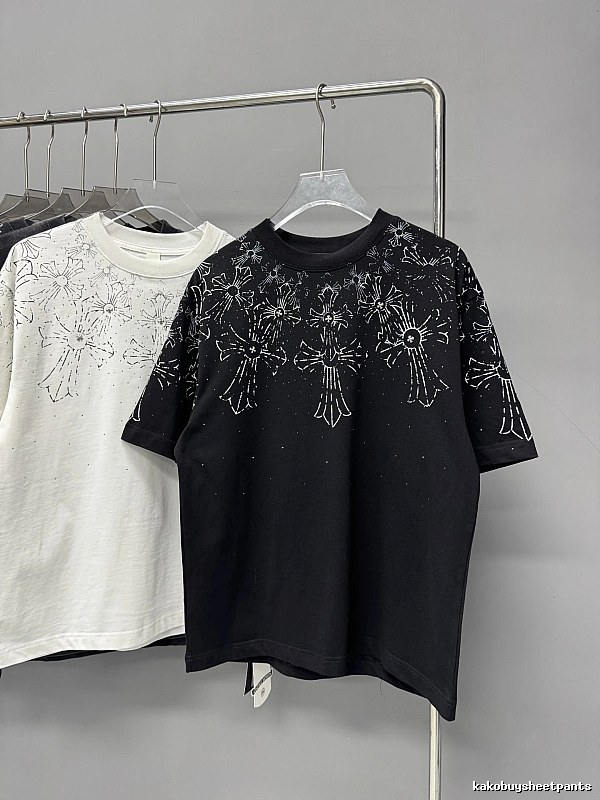 Chrome Hearts Cross Print Street Style Black T-Shirt