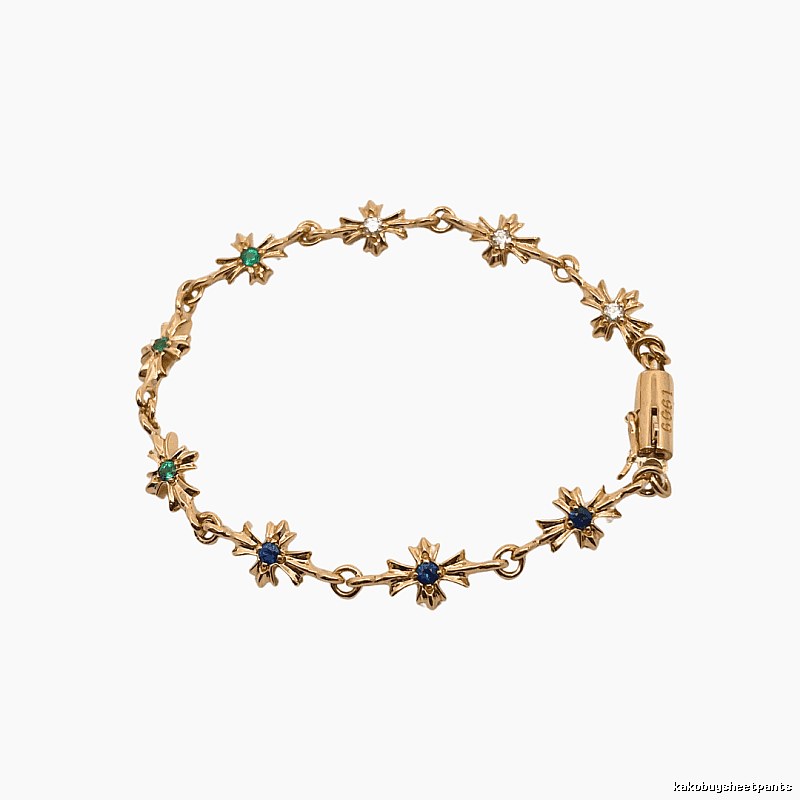 Chrome Hearts Cross Star Retro Style Gold Bracelet