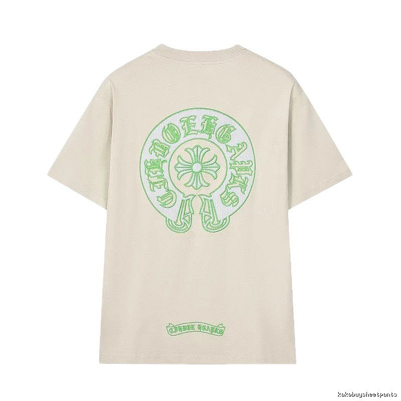Chrome Hearts Embroidered Street Style Beige Short-sleeve T-shirt