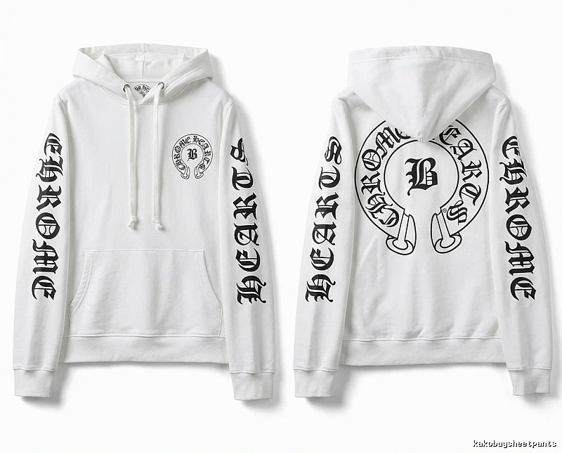 Chrome Hearts Gothic-style white hoodie