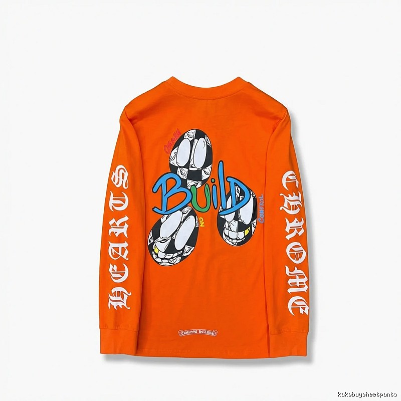 Chrome Hearts Graffiti Style Orange Long-Sleeve