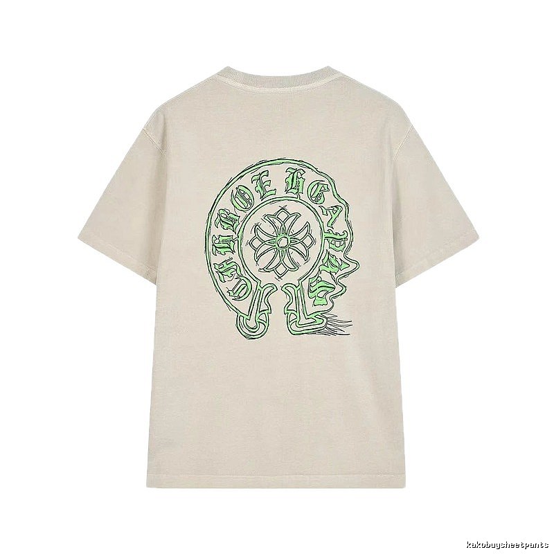 Chrome Hearts Horseshoe Cross Print Street Style Off-white T-shirt