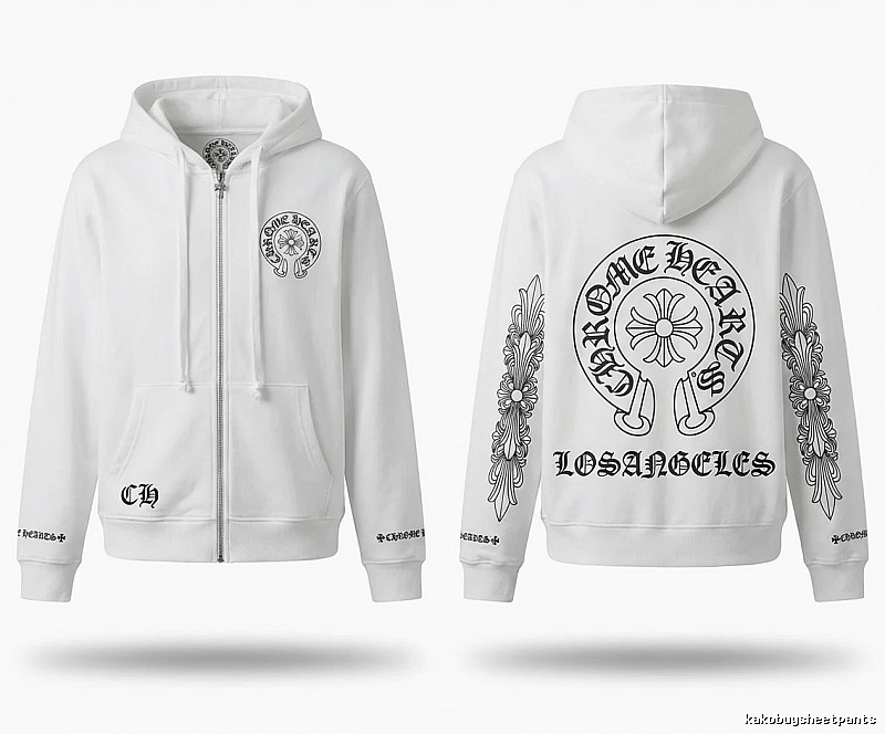 Chrome Hearts Retro Style White Hoodie