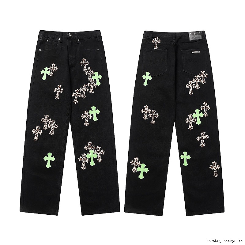 Chrome Hearts Summer Graphic jeans Light Denim Jeans with Bold Graphic