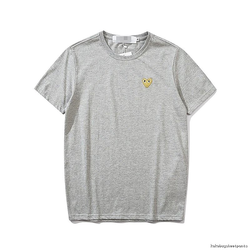 Comme des Garcons PLAY 2021-53 Gray Style 2153 Heart Logo T-Shirt Training Look