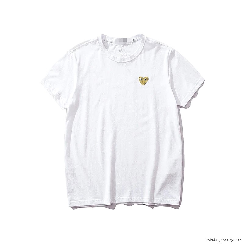 Comme des Garcons PLAY 2021-53 White Style 2153 Heart Logo T-Shirt Commuter Look