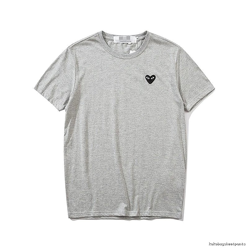 Comme des Garcons PLAY 2021-95 Gray Style 2195 Heart Logo T-Shirt Summer Styling