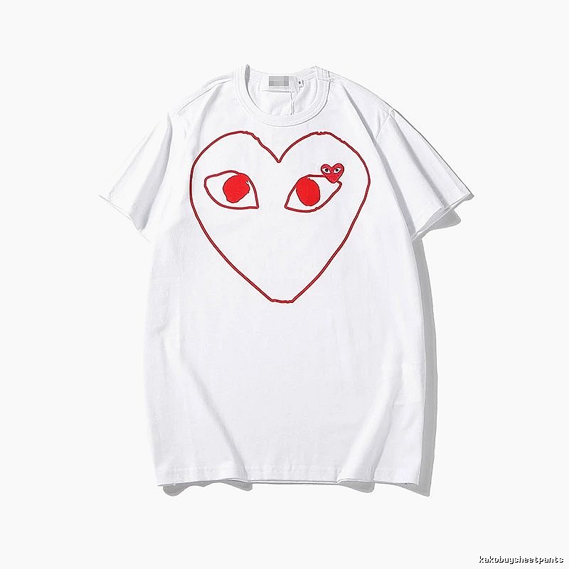 Comme des Garcons PLAY 2023-13 Red Style 2313 Heart Logo T-Shirt Minimal Look