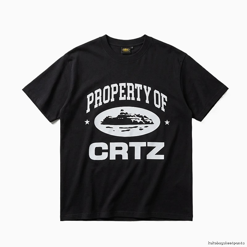 Corteiz black and white minimalist style T-shirt