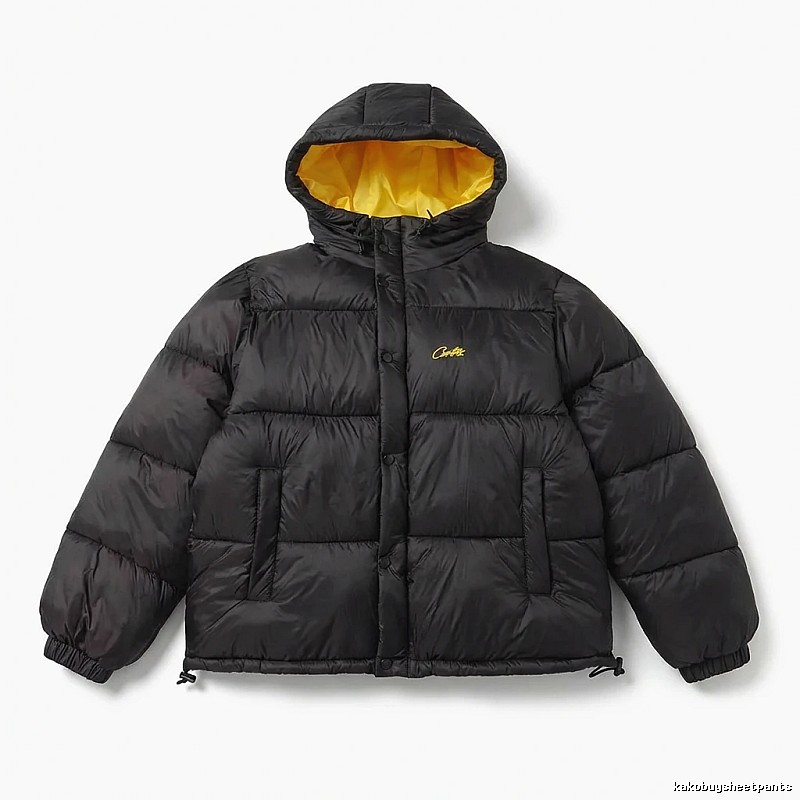 Corteiz black and yellow color - blocking down jacket