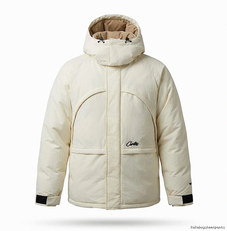 Corteiz functional style white cotton-padded jacket