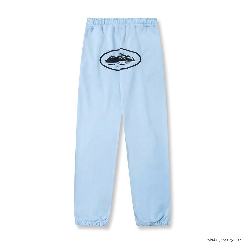 Corteiz Printed Casual Light Blue Pants
